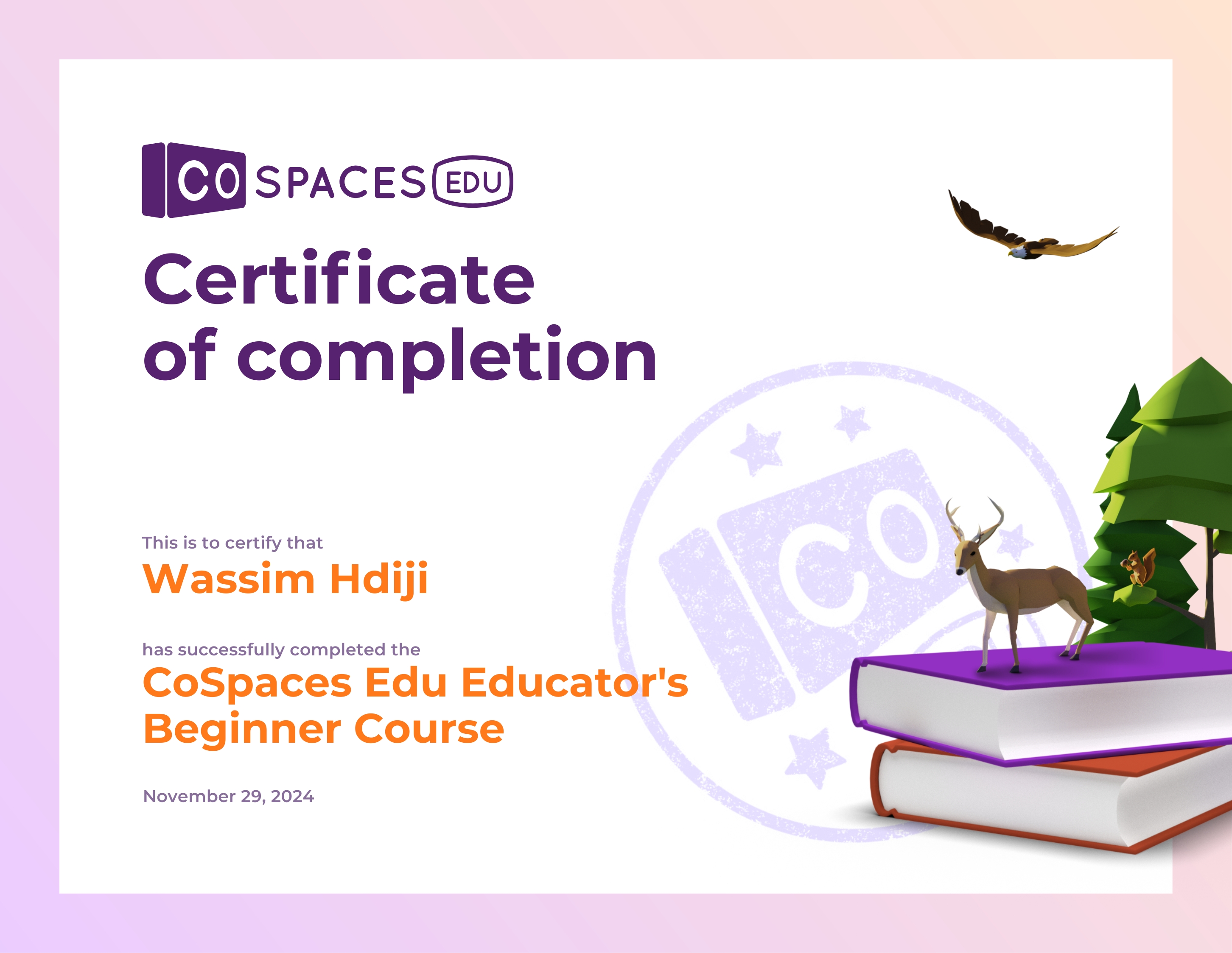 CoSpaces Certificate